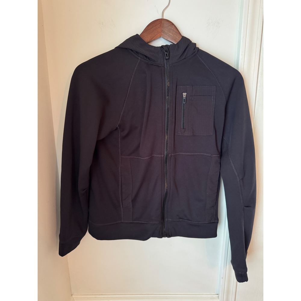 Athletic Works Kids Black Full Zip‎ Hoodie DriWorks Fleece Jacket L 10-12